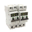 Used Lot of 2 AEG Elfa E82S C16 Circuit Breaker, 2-Poles, 16A, 277/480VAC, DIN Rail