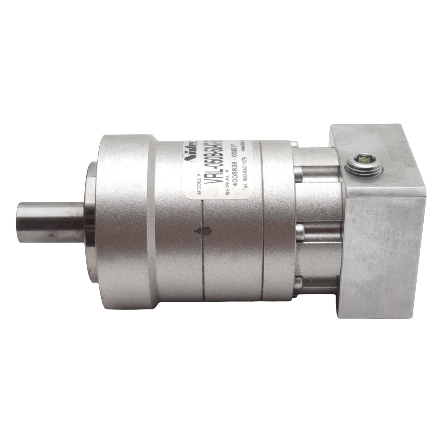 Used Nidec VRL-050B-50-K7-S8ZH8 Planetary Gearbox, 50:1, 15Nm, 19.5mm Shaft, 8500rpm