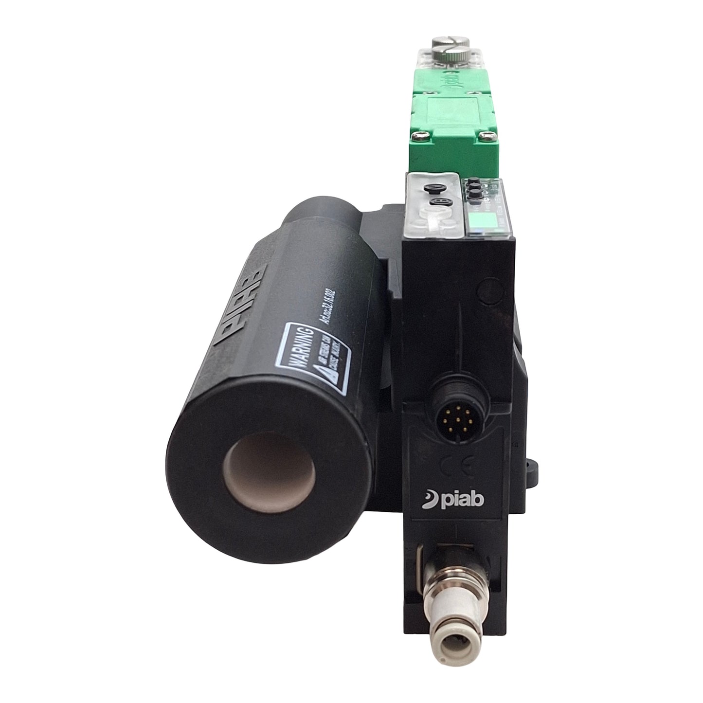 Used Piab PC.F.421.S.CAB.F1P1.1X.8.EM.CCAB piCOMPACT 23 Vacuum Ejector, -90kPa, 24VDC