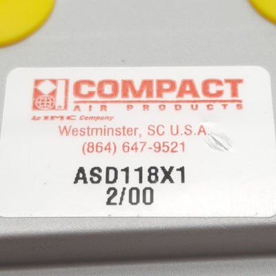 New Compact ASD118X1 Pneumatic Cylinder ø1-1/8in Bore, 1in Stroke, 1/8in NPT, 250psi