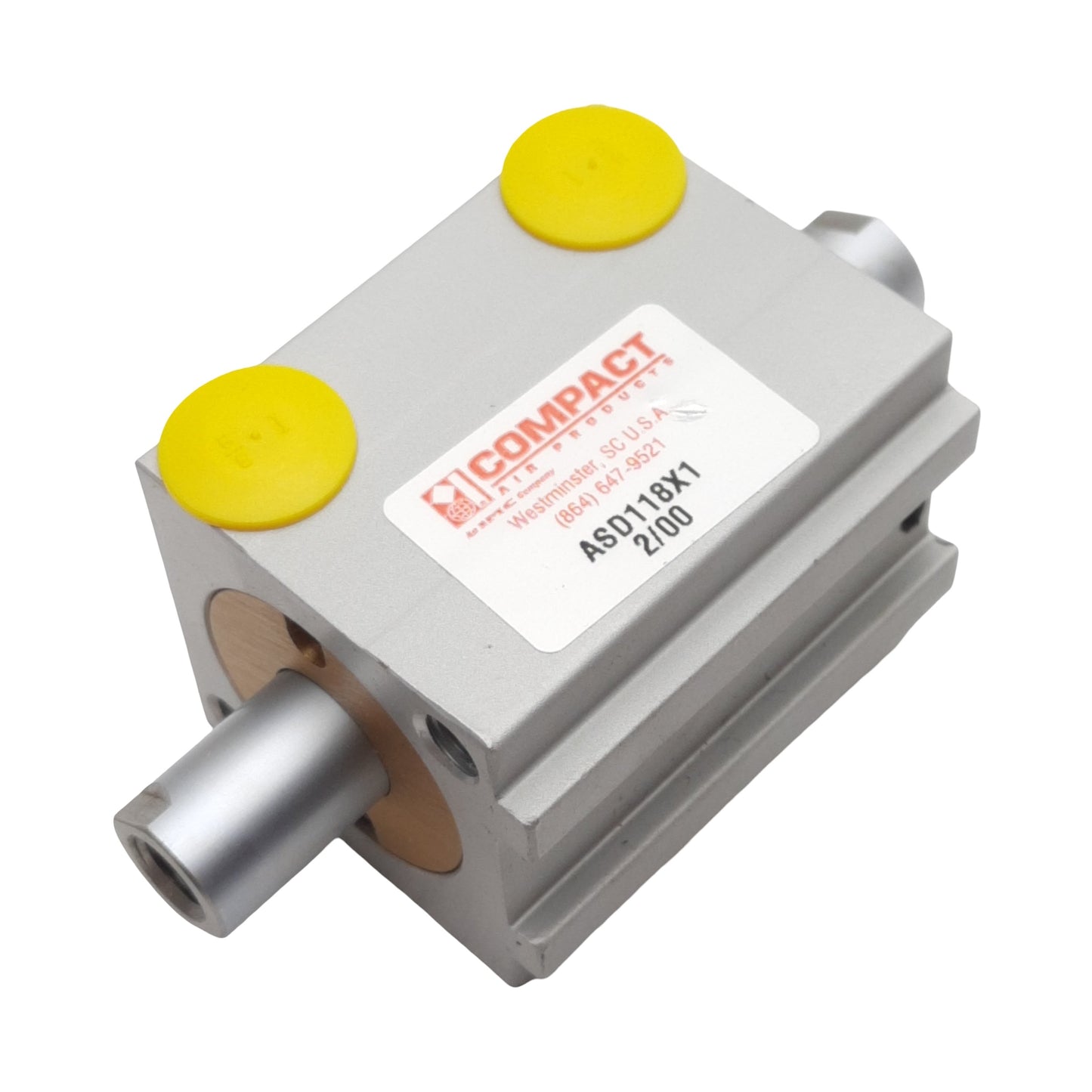 New Compact ASD118X1 Pneumatic Cylinder ø1-1/8in Bore, 1in Stroke, 1/8in NPT, 250psi