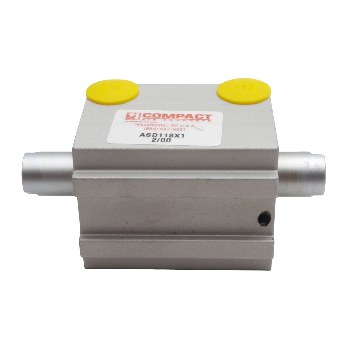 New Compact ASD118X1 Pneumatic Cylinder ø1-1/8in Bore, 1in Stroke, 1/8in NPT, 250psi