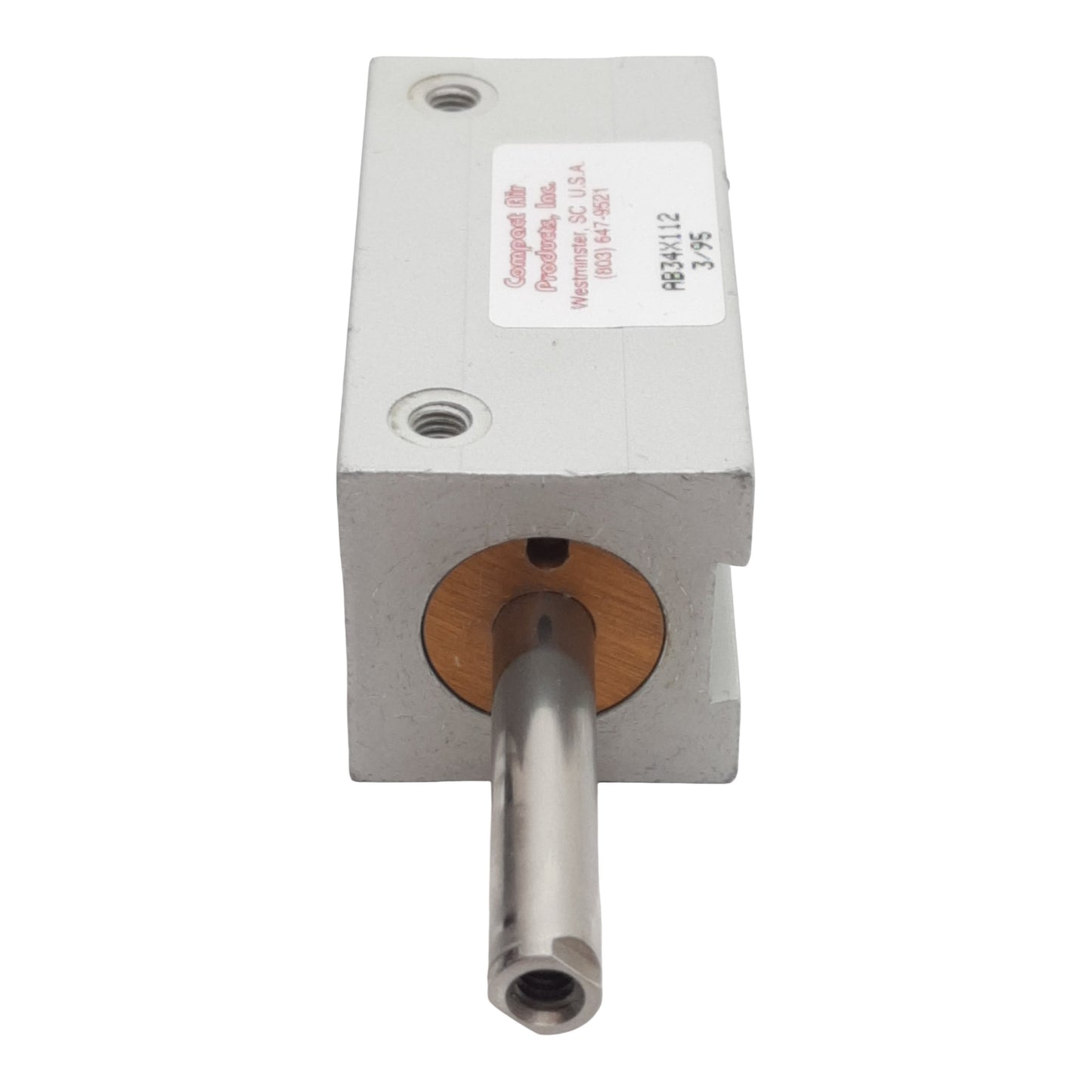 Used Compact AB34X112 Pneumatic Cylinder, ø3/4in Bore, 1-1/2in Stroke, #10-32, 250psi