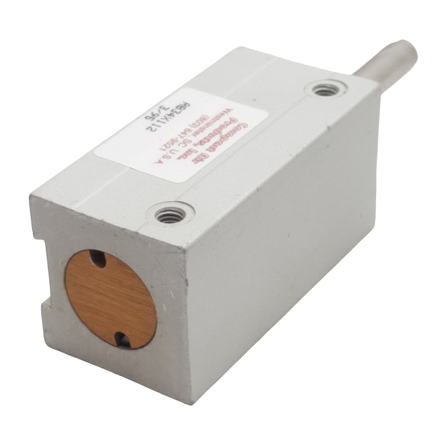 Used Compact AB34X112 Pneumatic Cylinder, ø3/4in Bore, 1-1/2in Stroke, #10-32, 250psi