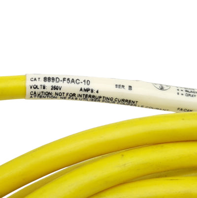 Used Allen Bradley 889D-F5AC-10 Micro Cordset, M12 5-Pin Female to Leads, 13ft