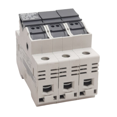 Used Allen Bradley 1492-FB3C30 Fuse Holder 3-Poles,Class CC Type, 30A, 600VAC/DC