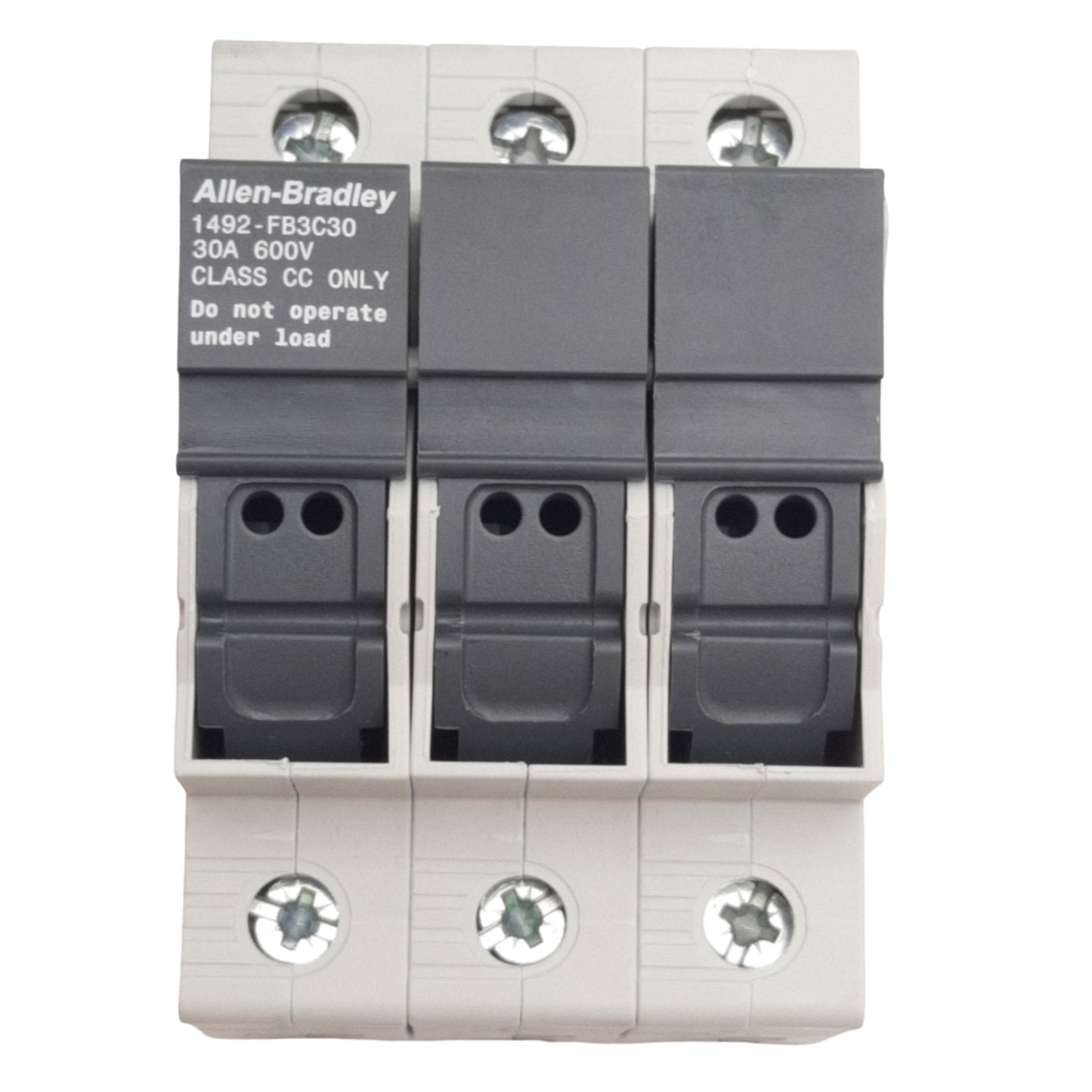 Used Allen Bradley 1492-FB3C30 Fuse Holder 3-Poles,Class CC Type, 30A, 600VAC/DC