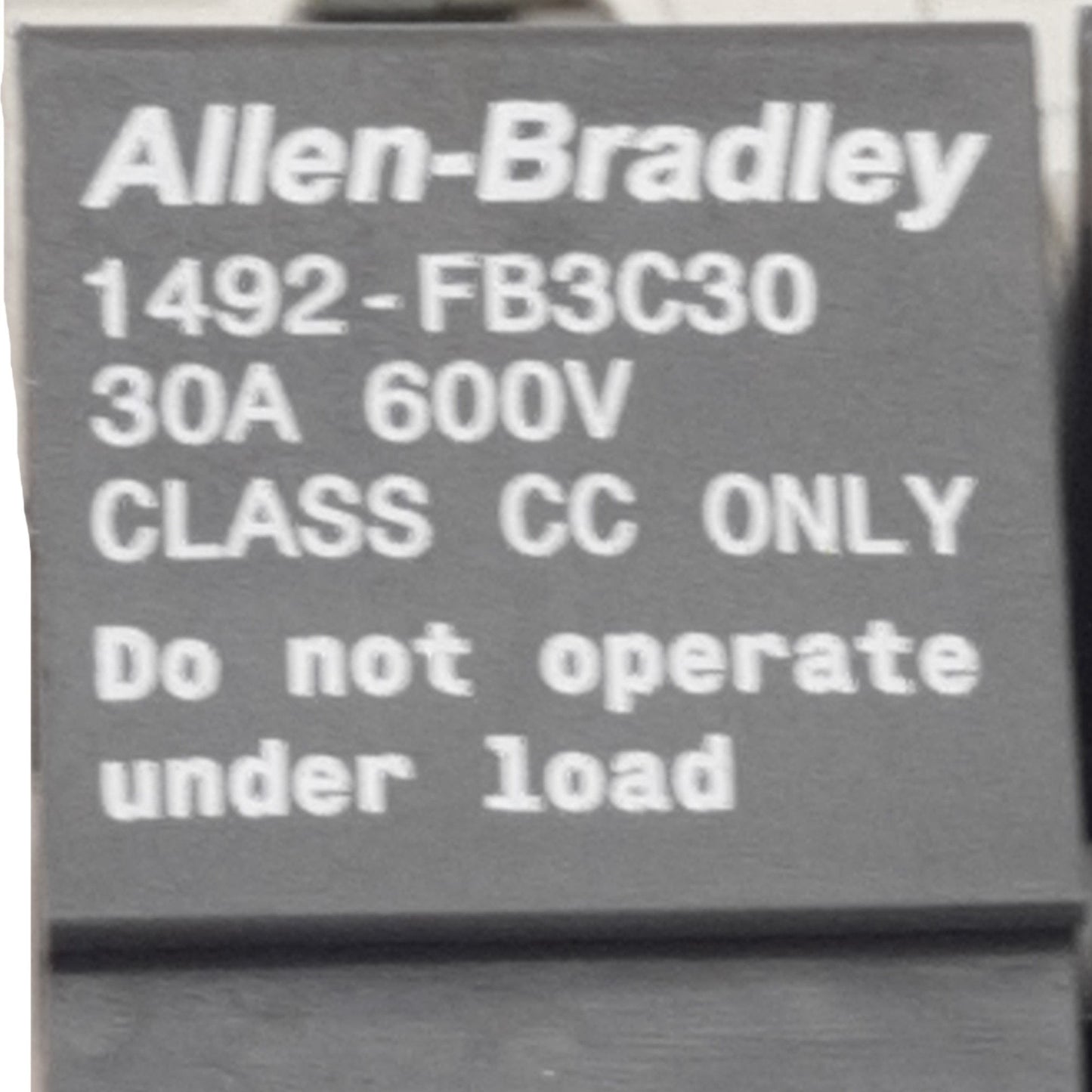 Used Allen Bradley 1492-FB3C30 Fuse Holder 3-Poles,Class CC Type, 30A, 600VAC/DC
