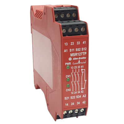 Used Allen Bradley MSR127TP Monitoring Safety Relay 24VAC/DC Supply, 2W, 24-21AWG