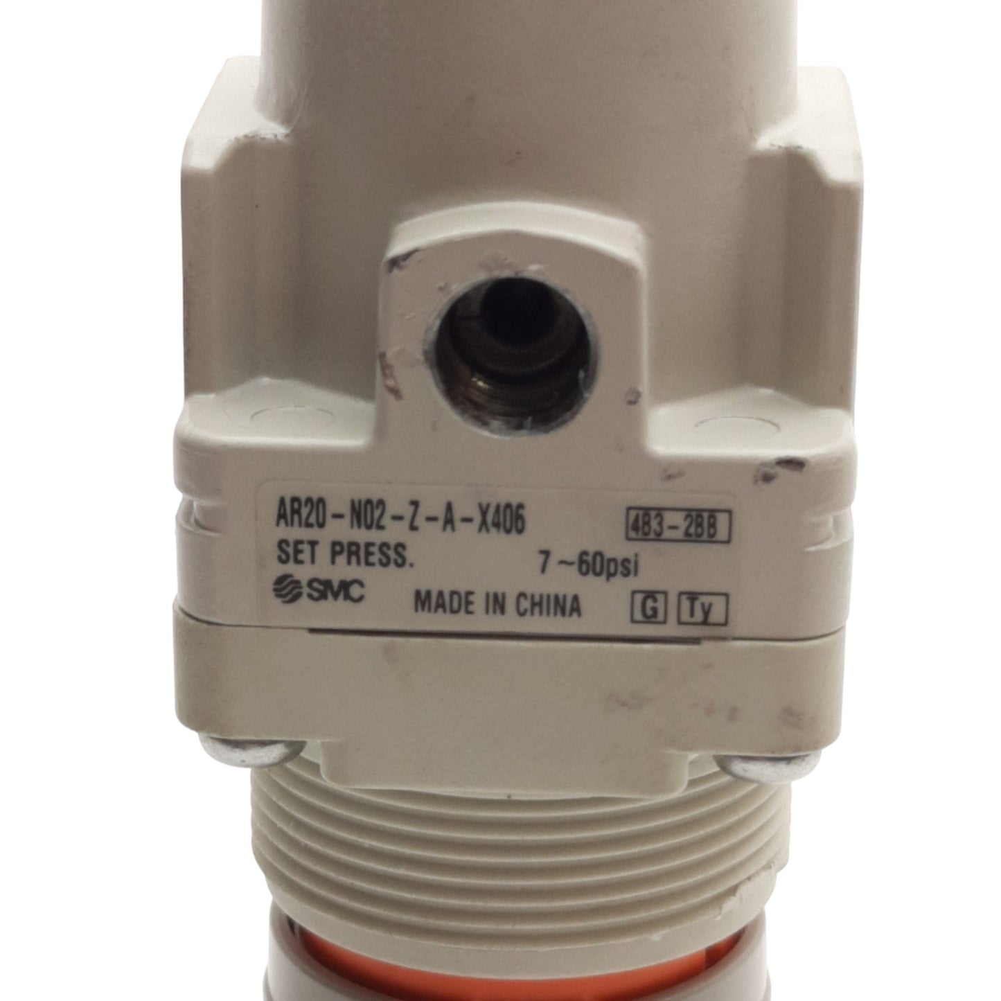 Used SMC AR20-N02-Z-A-X406 Regulator 1/4in NPT, 4-60psi Set Pressure, 1.5MPa Max
