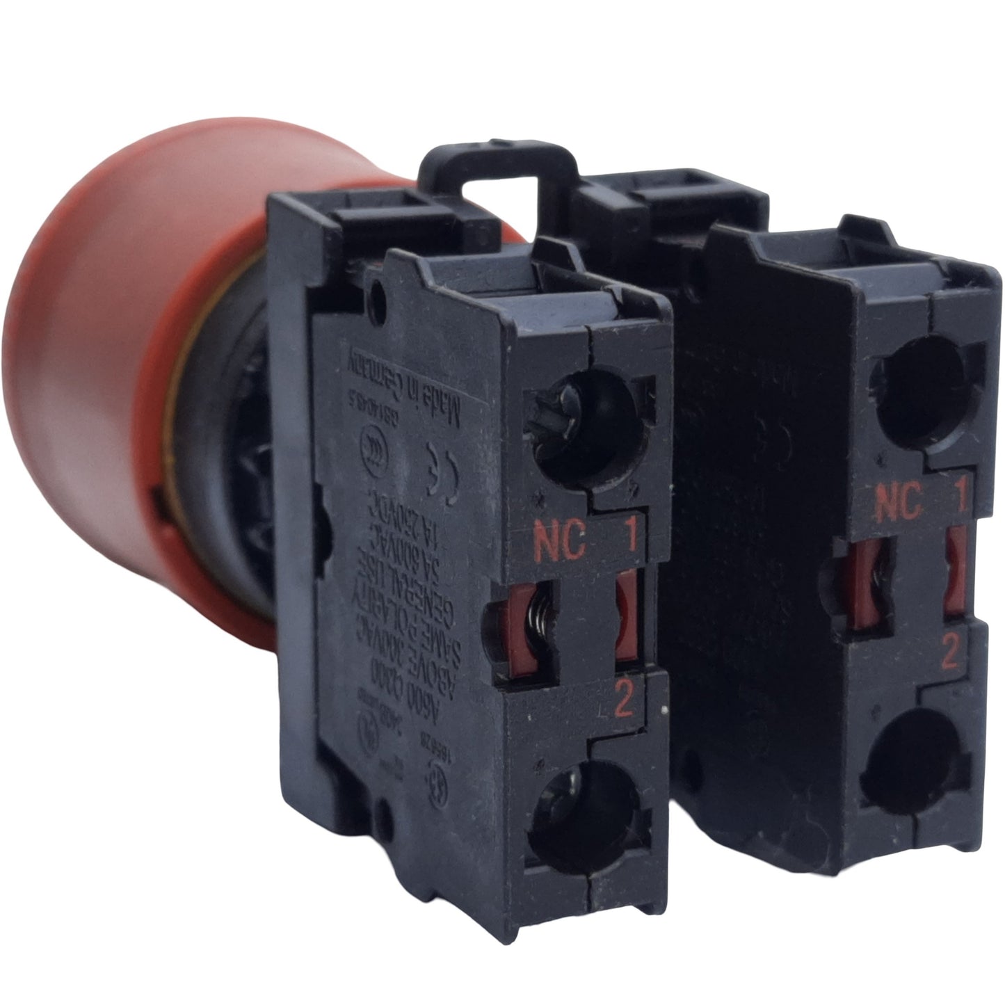 Used Eaton Moeller M22-PV-K01 Emergency Stop Push Button, 1 N.C, ø22mm, 600VAC at 5A