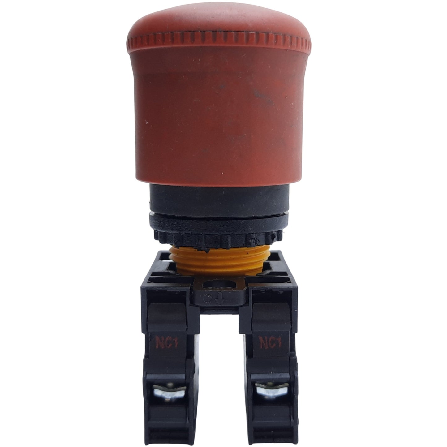 Used Eaton Moeller M22-PV-K01 Emergency Stop Push Button, 1 N.C, ø22mm, 600VAC at 5A
