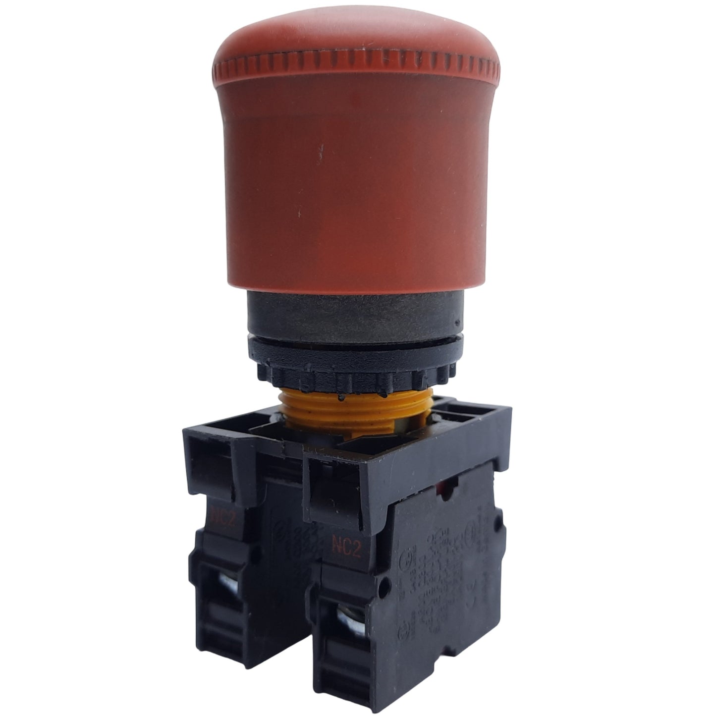 Used Eaton Moeller M22-PV-K01 Emergency Stop Push Button, 1 N.C, ø22mm, 600VAC at 5A