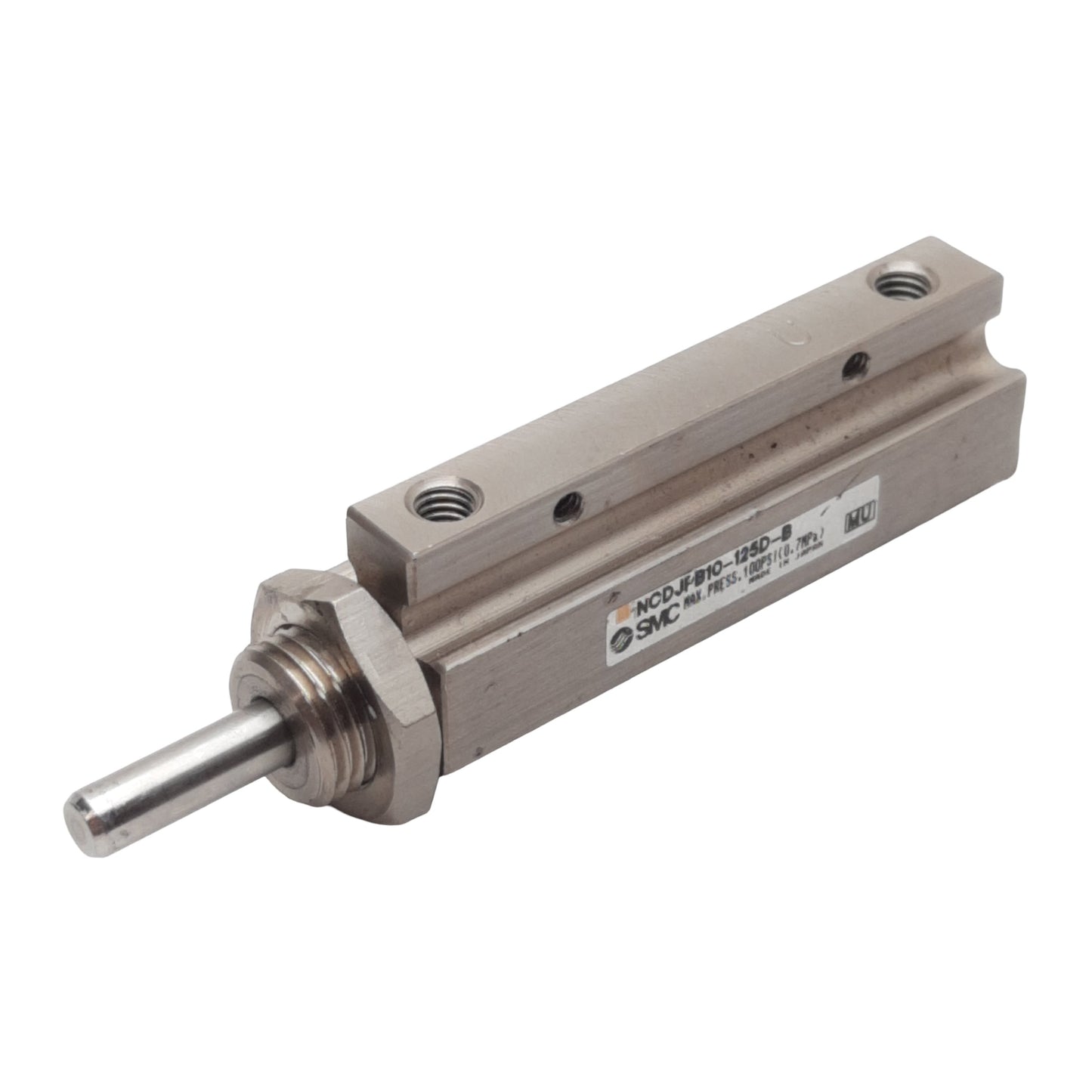 Used SMC NCDJPB10-125D-B Pneumatic Pin Cylinder, ø3/8in Bore, 1-1/4in Stroke, 0.7MPa