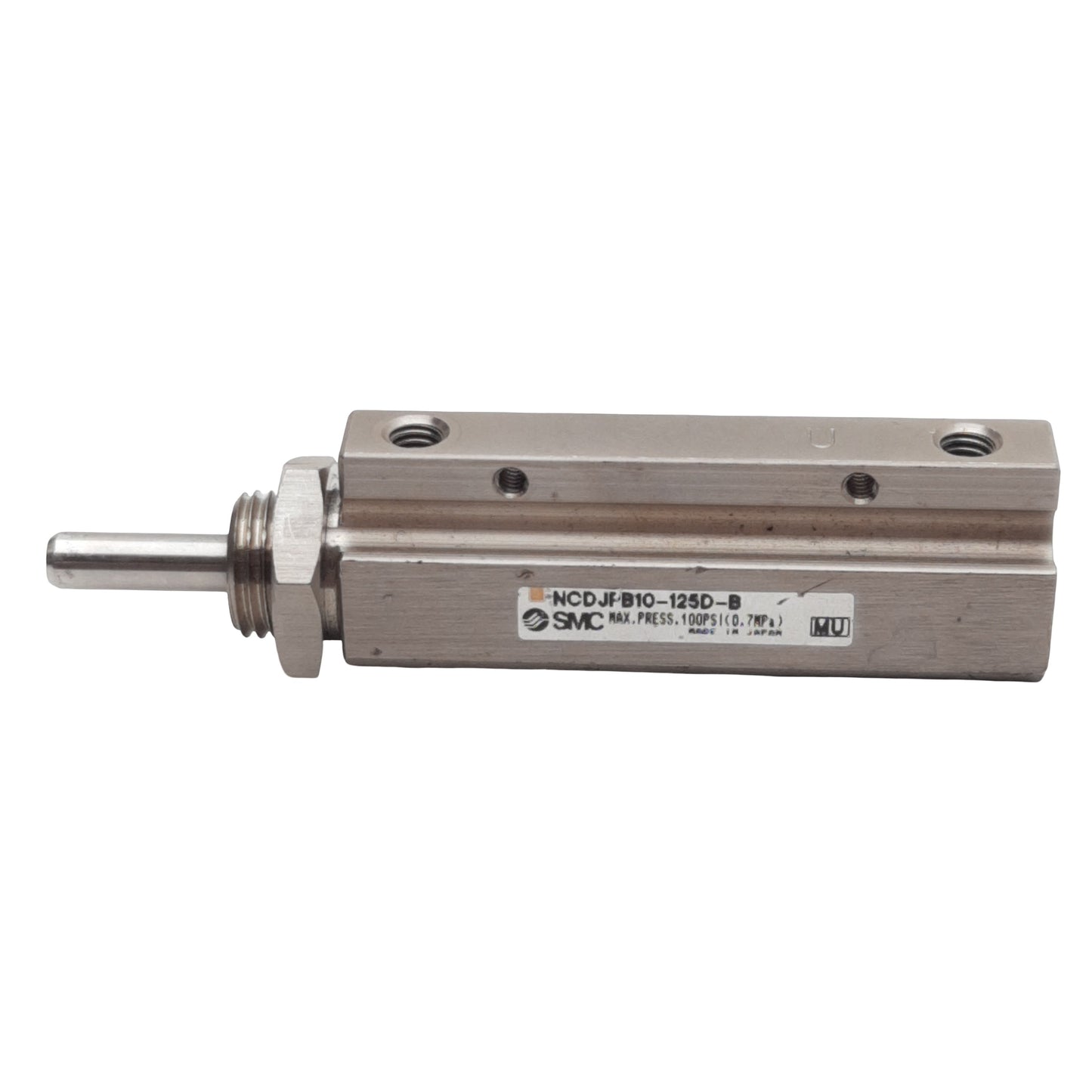 Used SMC NCDJPB10-125D-B Pneumatic Pin Cylinder, ø3/8in Bore, 1-1/4in Stroke, 0.7MPa