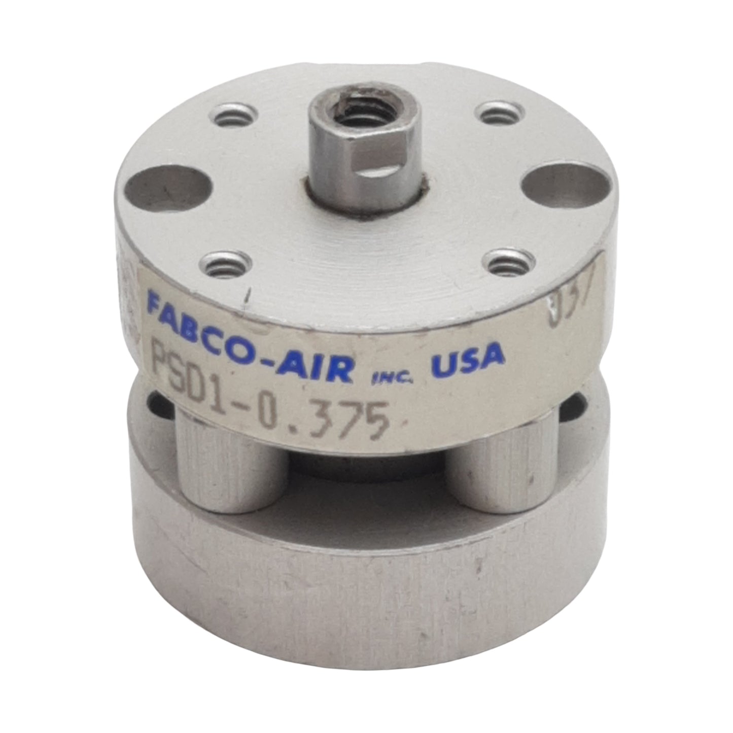 Used Fabco-Air PSD1-0.375 Pneumatic Cylinder, ø1/2" Bore, 3/8" Stroke, #10-32, 200psi