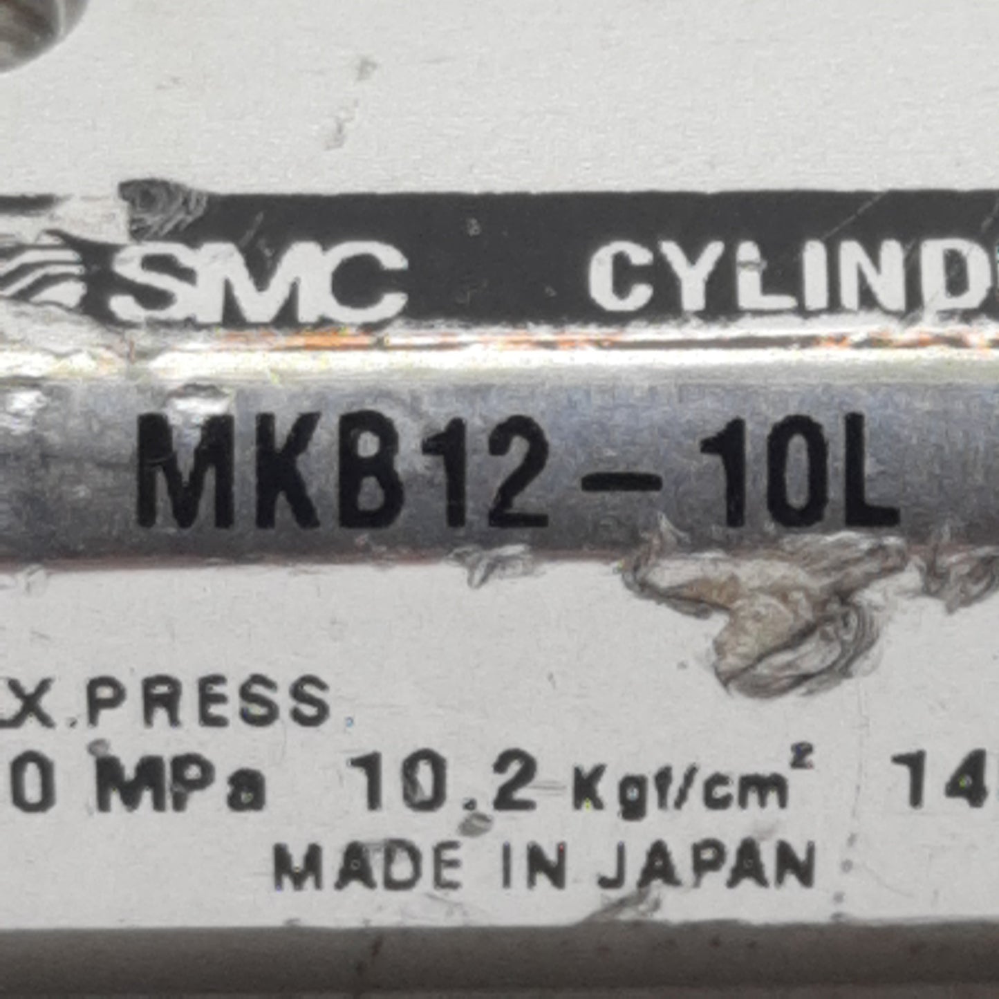 Used SMC MKB12-10L Rotary Clamp Cylinder, ø12mm Bore, 10mm Stroke, M5, 1.0MPa Max