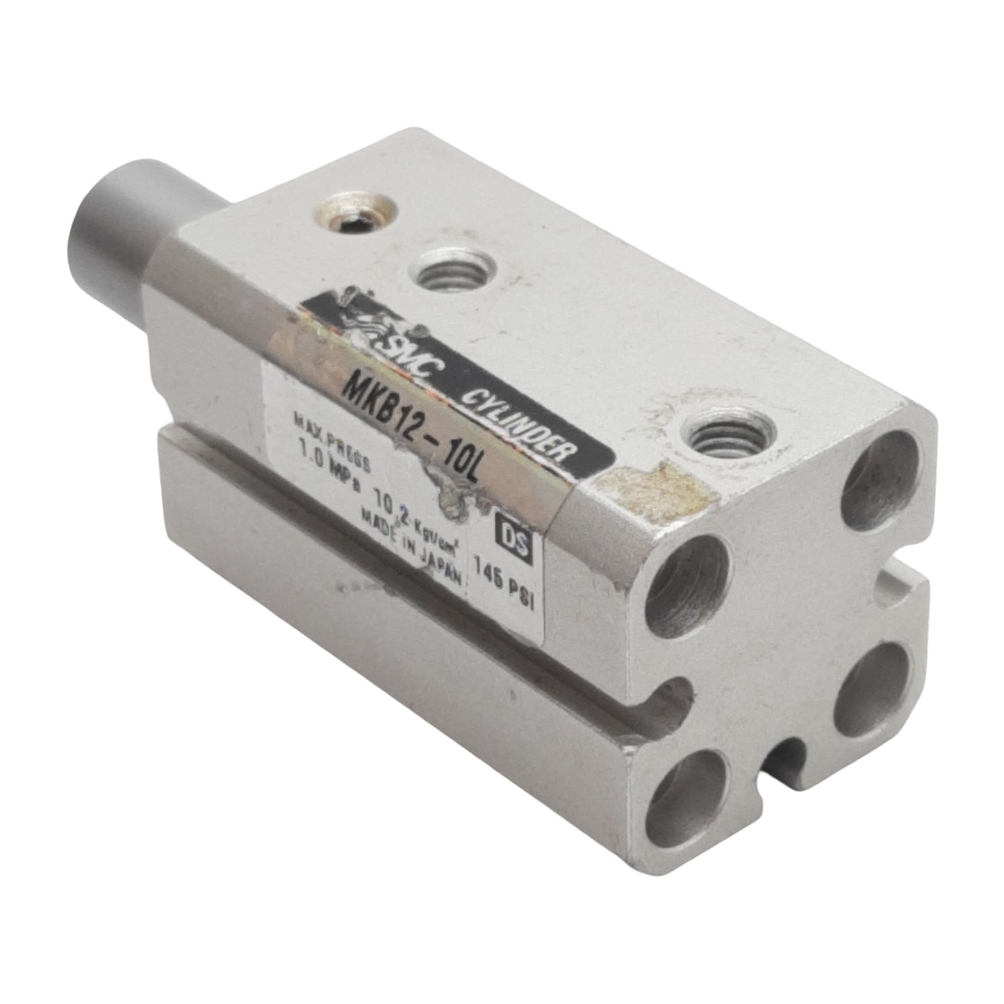 Used SMC MKB12-10L Rotary Clamp Cylinder, ø12mm Bore, 10mm Stroke, M5, 1.0MPa Max
