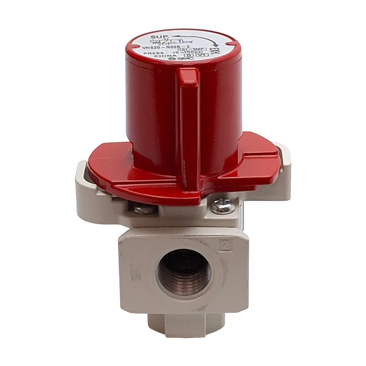 Used SMC VHS20-N02B-Z Single Action Pressure Relief Valve, 15-150psi, 1/4in NPT Ports