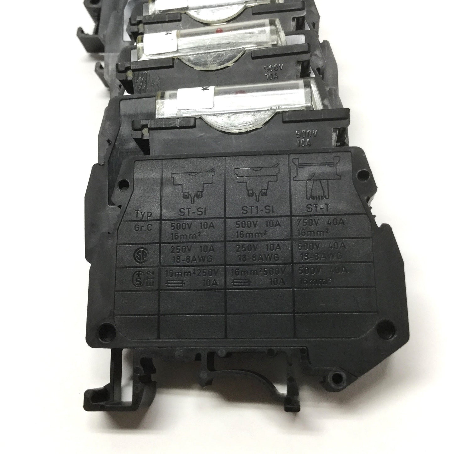 Used Lot of 8 Phoenix USIG Modular Fuse Terminal Blocks w/ST-SILED 24V Plug 6.3A 400V