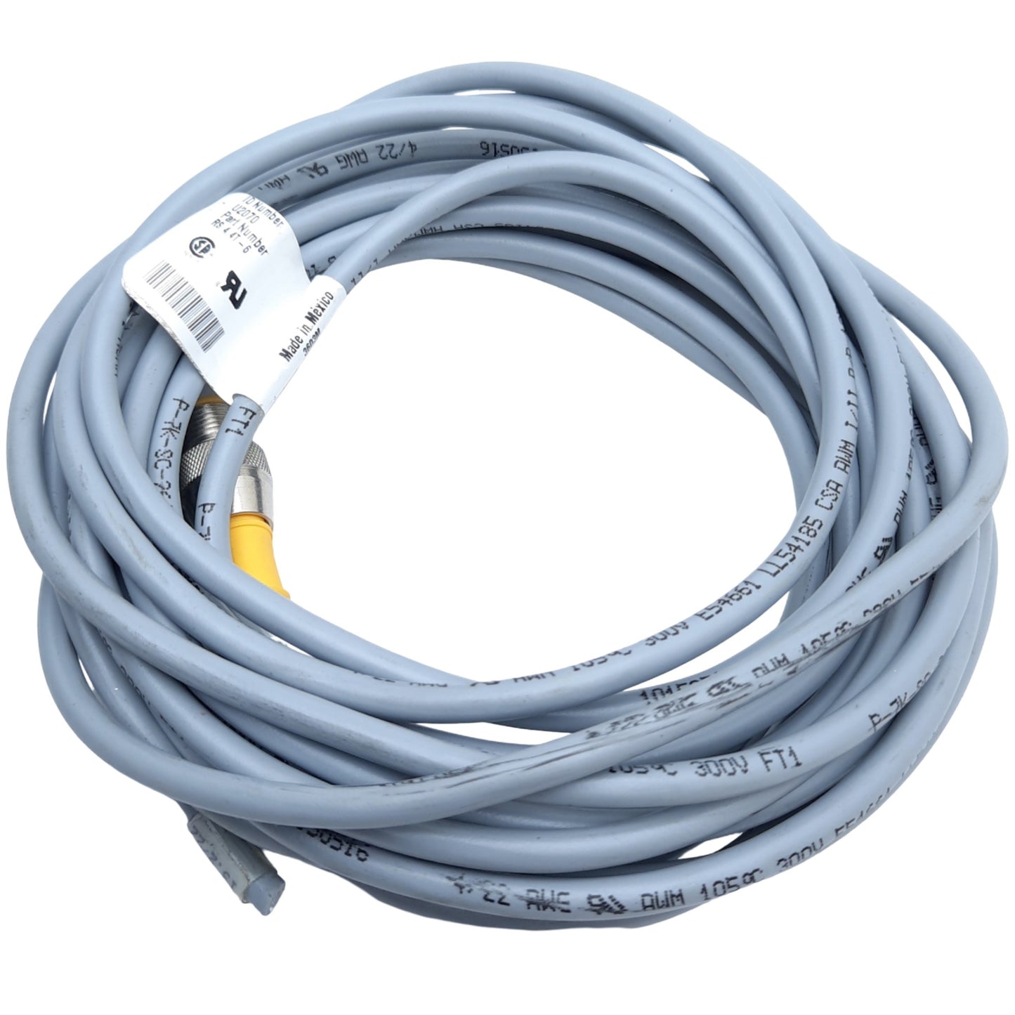 Used Turck RS 4.4T-6 Actuator Sensor Cable M12 Male Straight 4-Pin to Bare End, 6m