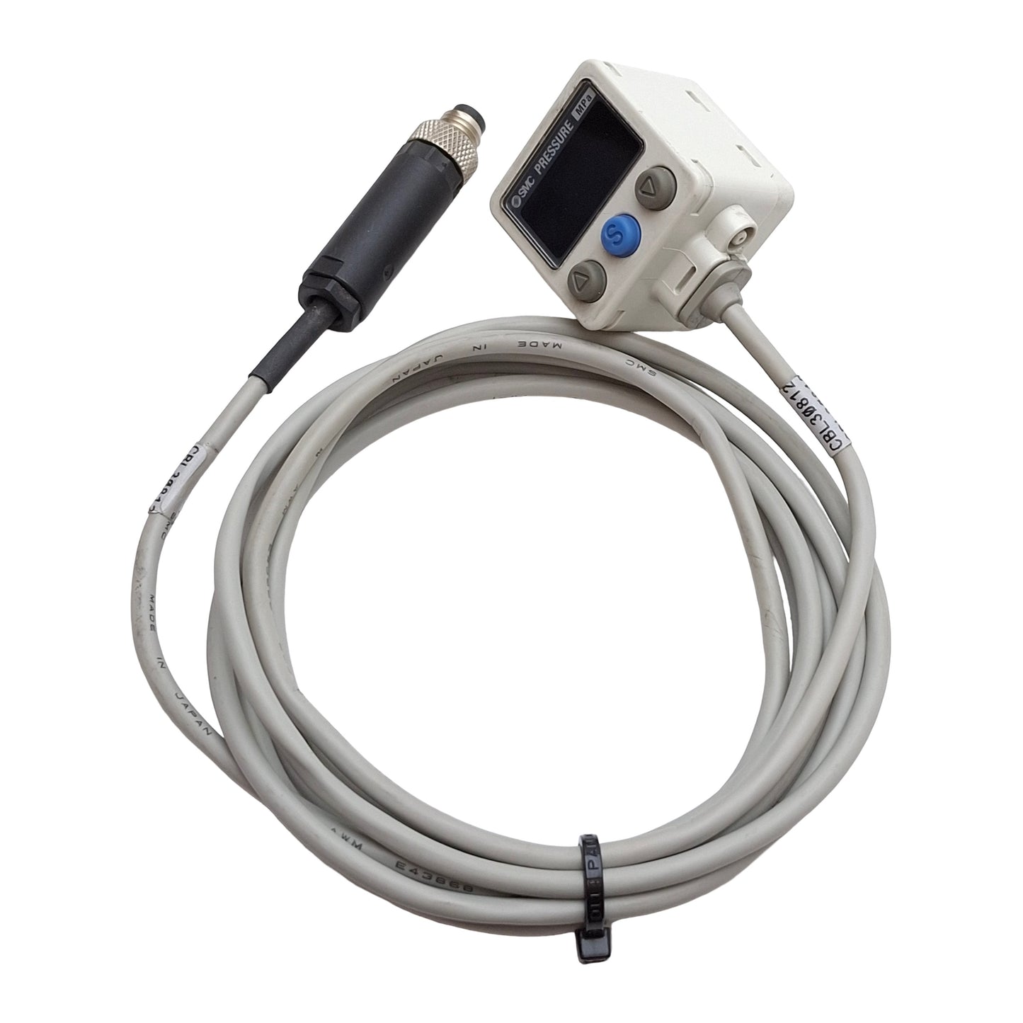 Used SMC ISE40A-01-V Digital Pressure Switch -0.1~1.0MPa PNP M8 3-Pin 12-24VDC 1/8NPT