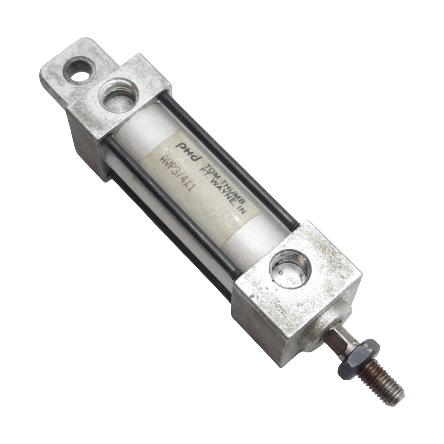 Used PHD AVP3/4X1 Pneumatic Cylinder, ø3/4in Bore, 1in Stroke, 1/8in NPT, 150psi