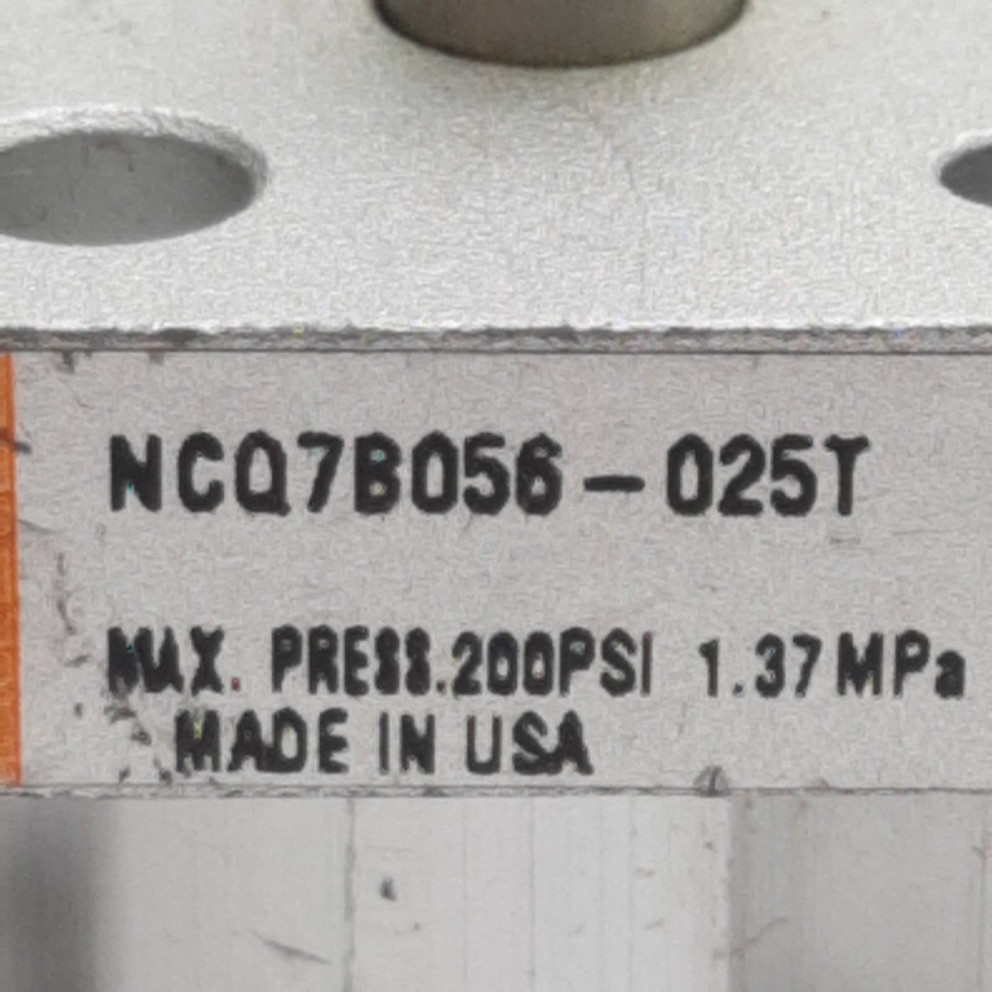 Used SMC NCQ7B056-025T Pneumatic Cylinder, ø0.56in Bore, 0.25in Stroke, M5, 1.37MPa