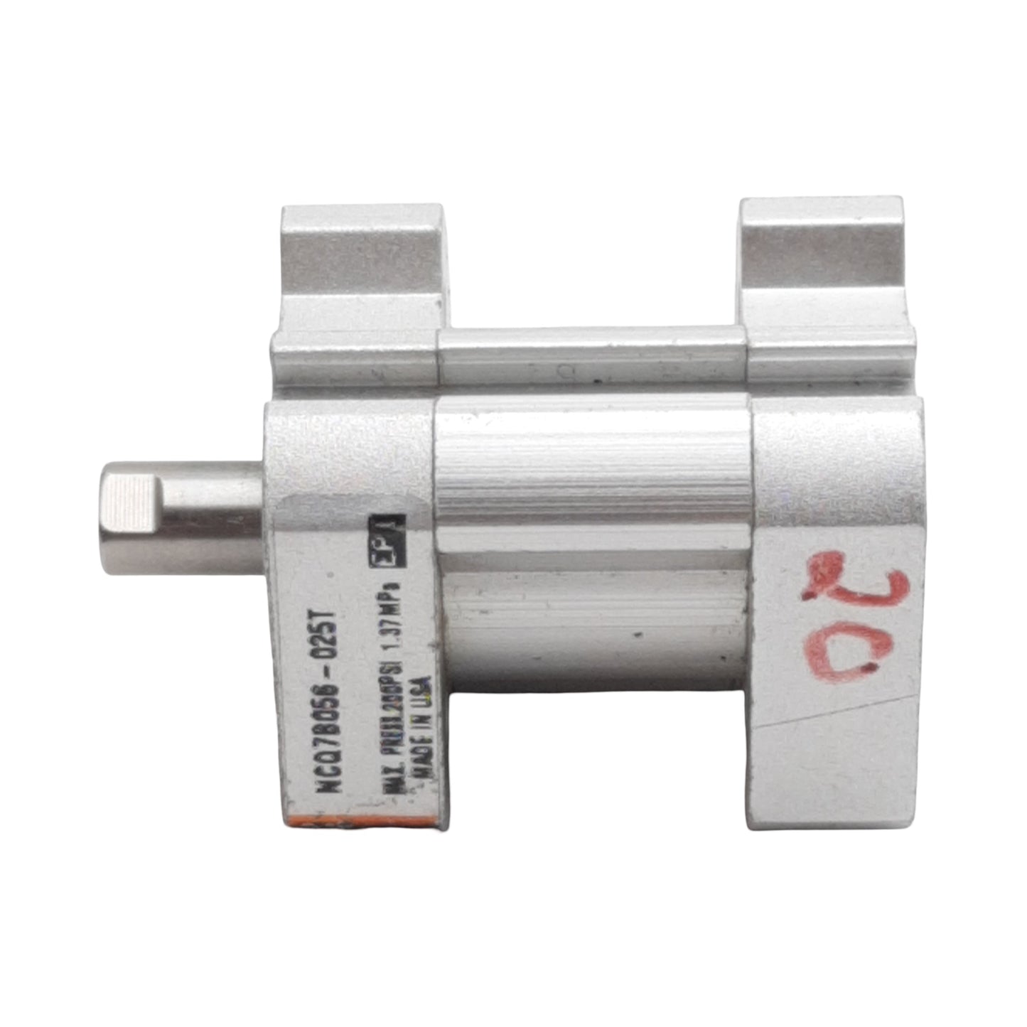 Used SMC NCQ7B056-025T Pneumatic Cylinder, ø0.56in Bore, 0.25in Stroke, M5, 1.37MPa
