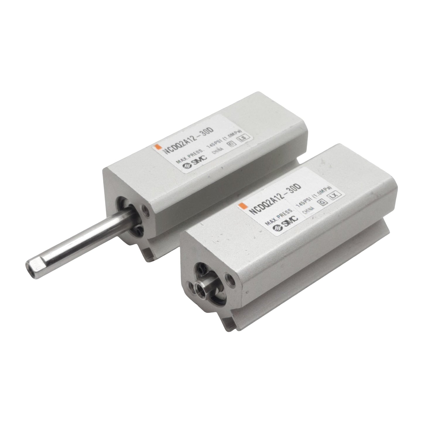 Used Lot of 2 SMC NCDQ2A12-30D Pneumatic Cylinder, ø12mm Bore, 30mm Stroke, M5, 1MPa
