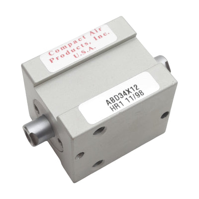 New Compact ABD34X12 Pneumatic Cylinder, ø3/4in Bore, 1/2in Stroke, #10-32, 250psi