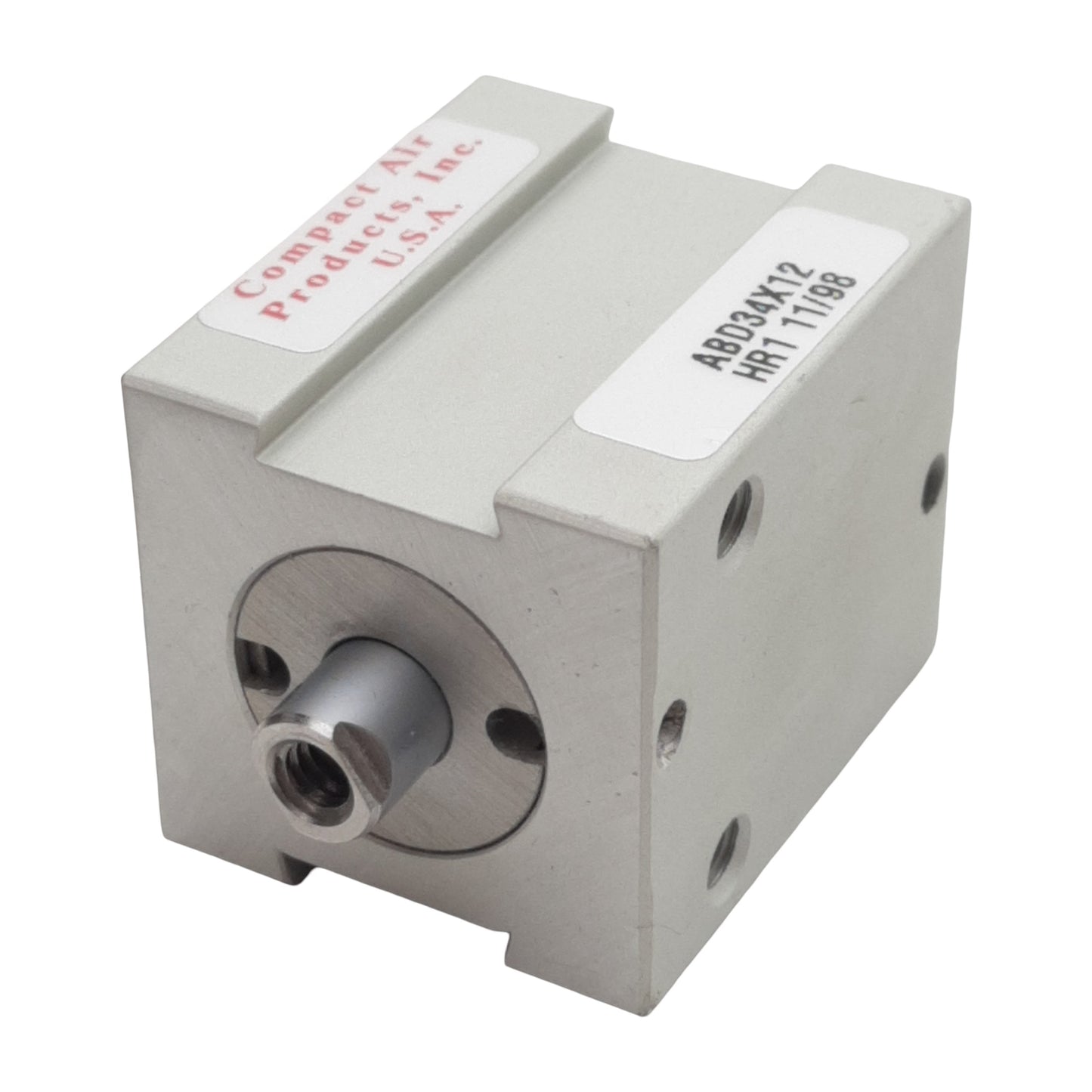 New Compact ABD34X12 Pneumatic Cylinder, ø3/4in Bore, 1/2in Stroke, #10-32, 250psi