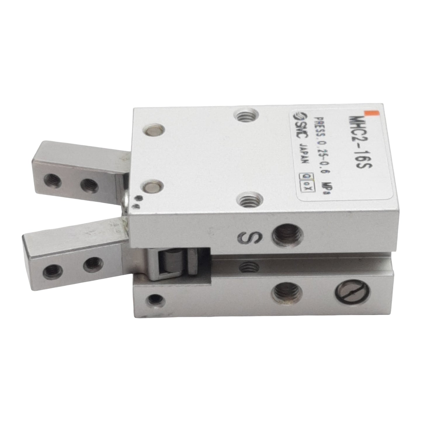 Used SMC MHC2-16S Pneumatic Angular Gripper, ø16mm Bore, 0.31Nm, M5, 0.25-0.6MPa