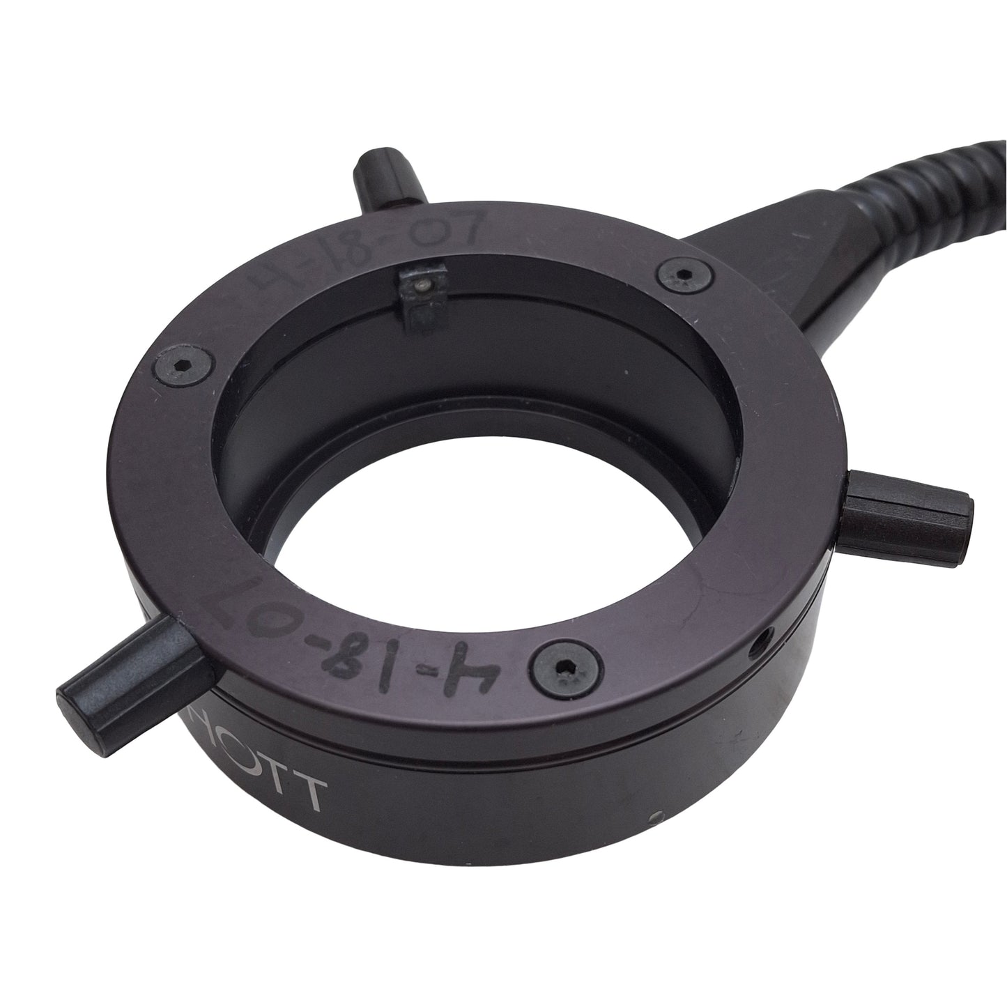 Used Schott A08600 Universal Fiber Optic Ring Light, ø60mm ID, ø5/8in Input, 33in