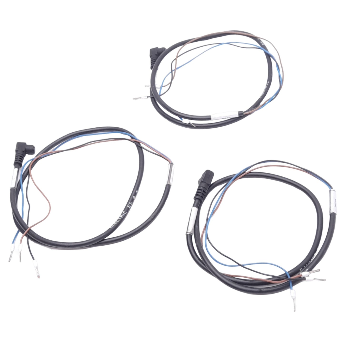 Used Lot of 3 Baumer ES8.5 Sensor Cables, M8 3-Pin 90° Female, 60VAC/DC, 3ft Length
