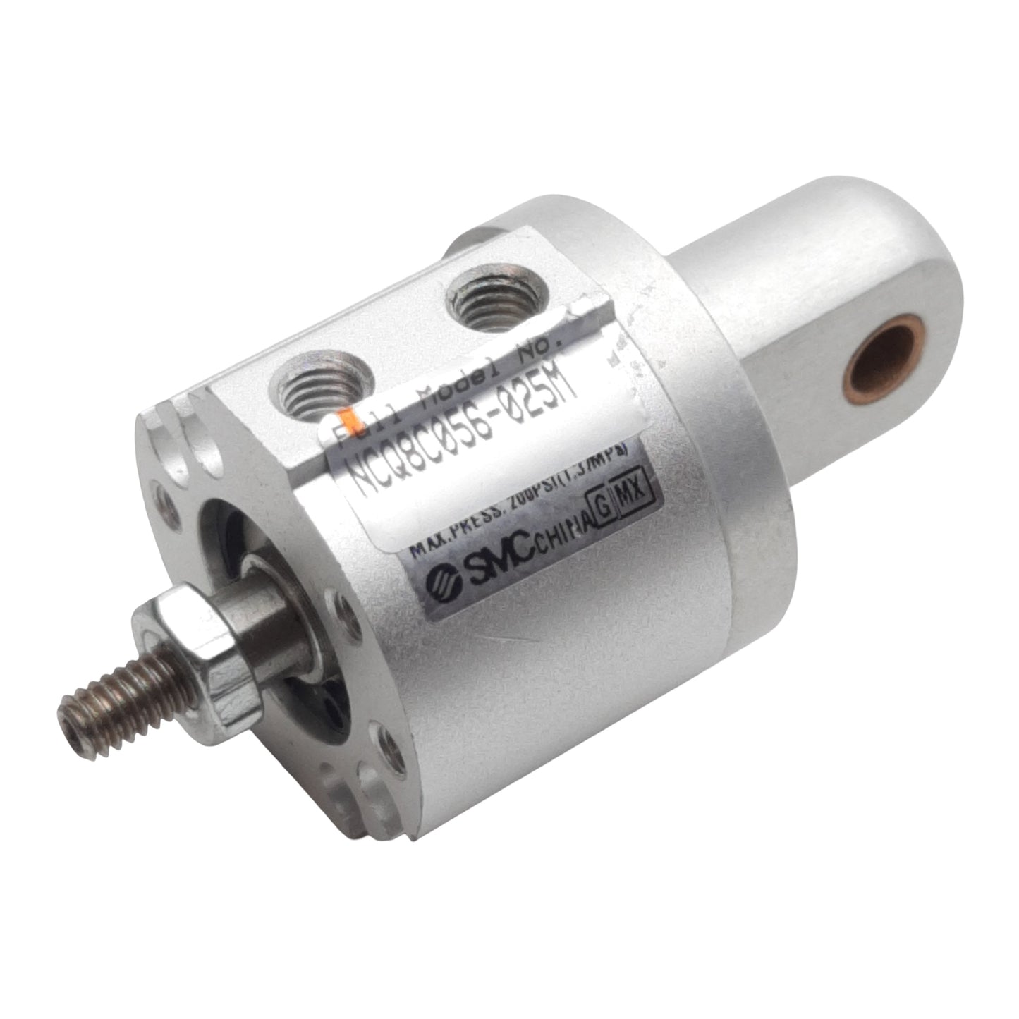 Used SMC NCQ8C056-025M Pneumatic Cylinder, ø9/16in Bore, 1/4in Stroke, #10-32, 200psi