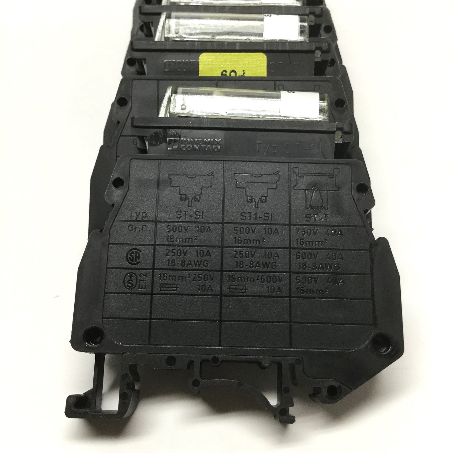 Used Lot of 10 Phoenix USIG Modular Fuse Terminal Blocks w/ST-SILA250 Plug 6.3A 400V