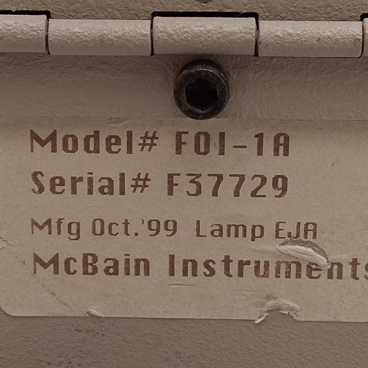 Used McBain Instruments FOI-1A Fiber Optic Illuminator, ø5/8in Port, 120VAC