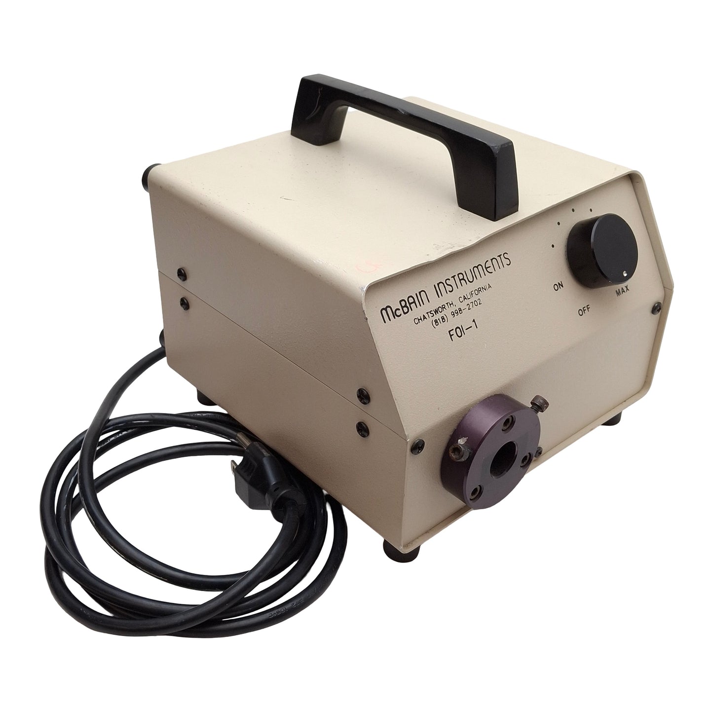 Used McBain Instruments FOI-1A Fiber Optic Illuminator, ø5/8in Port, 120VAC