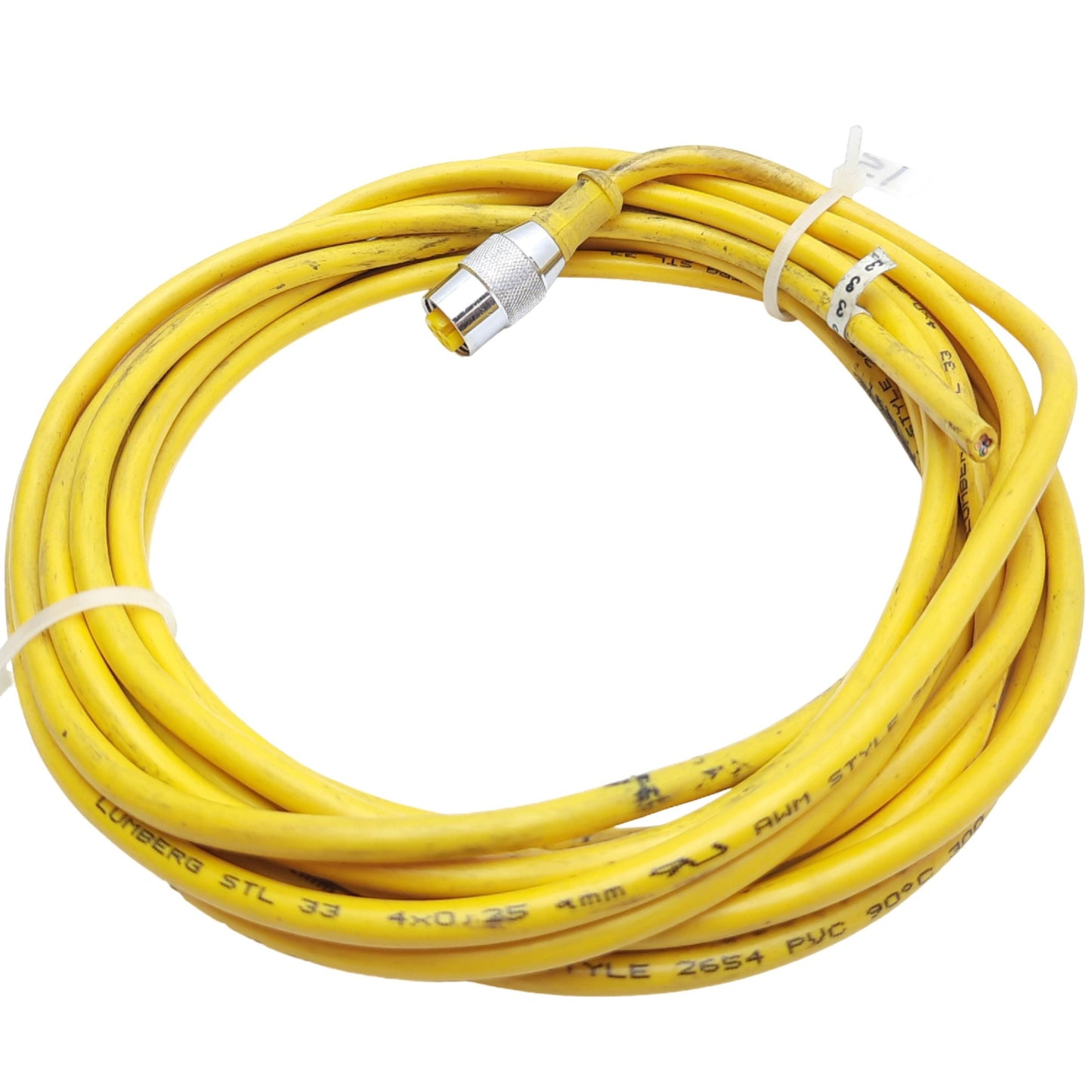 Used Banner MQDC-415 4-Pin Single-Ended M12 Female Straight Micro Cordset Yellow, 5m