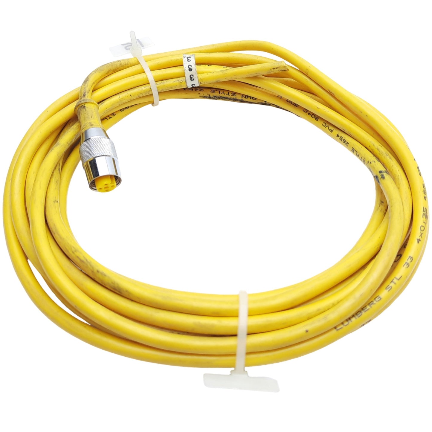 Used Banner MQDC-415 4-Pin Single-Ended M12 Female Straight Micro Cordset Yellow, 5m