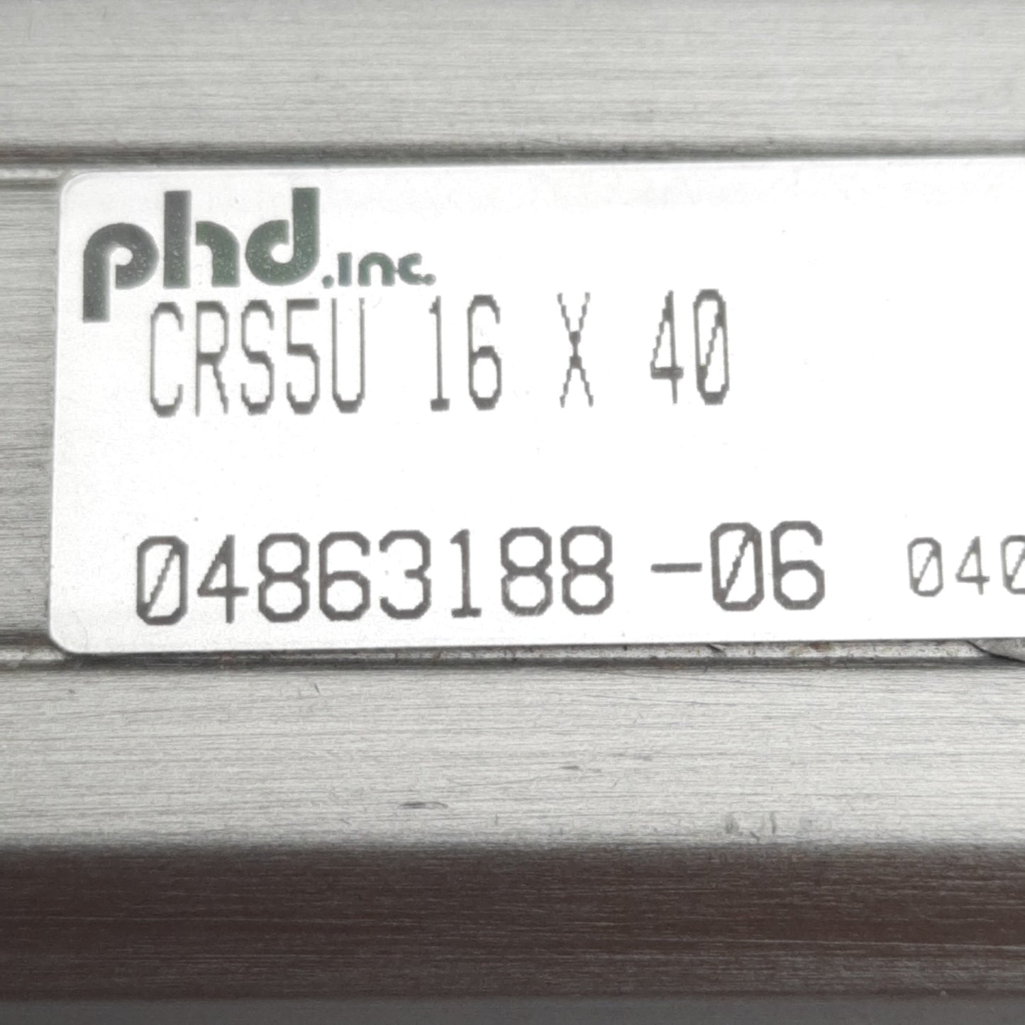 Used PHD CRS5U16X40 Pneumatic Cylinder, ø16mm Bore, 40mm Stroke, #10-32, 150psi