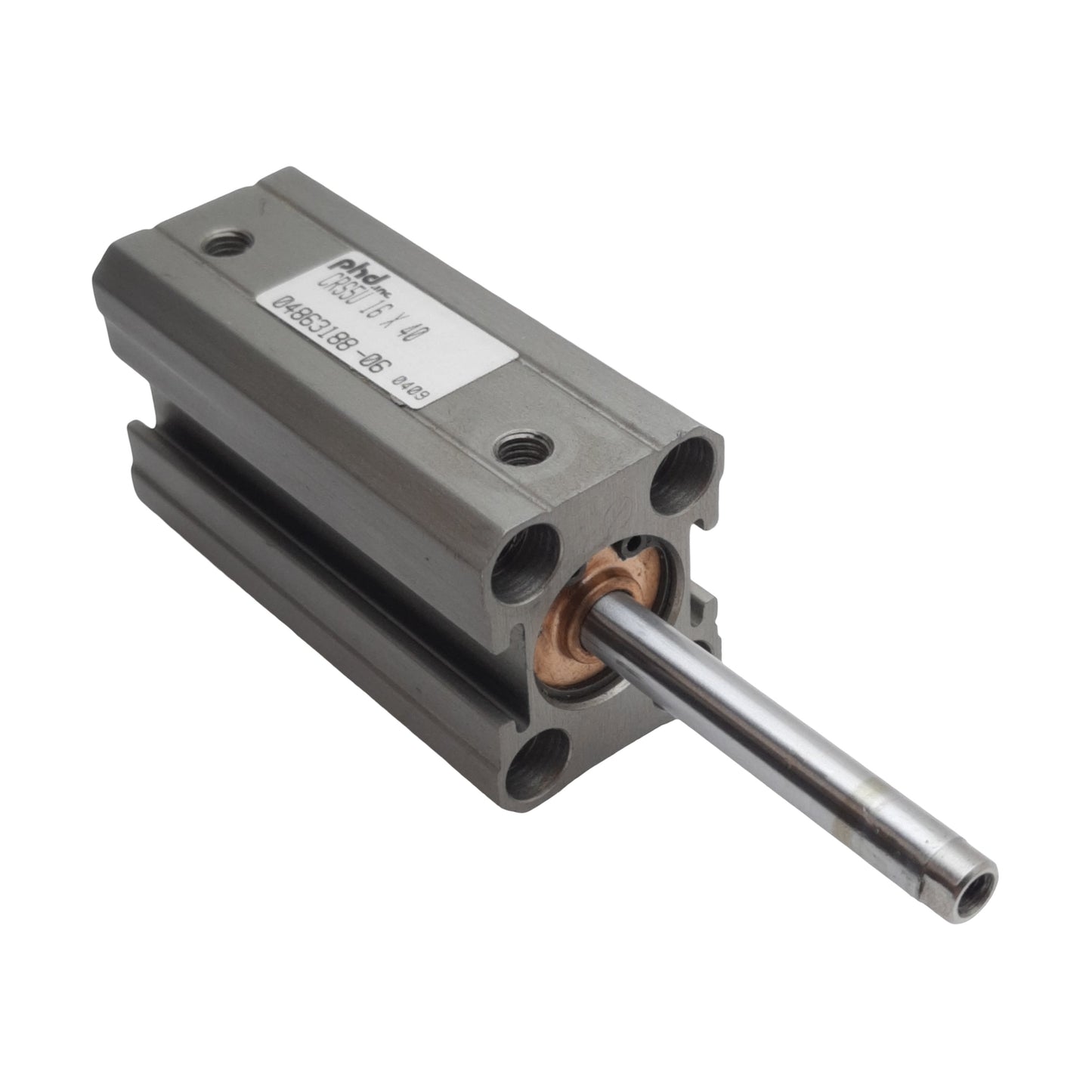 Used PHD CRS5U16X40 Pneumatic Cylinder, ø16mm Bore, 40mm Stroke, #10-32, 150psi
