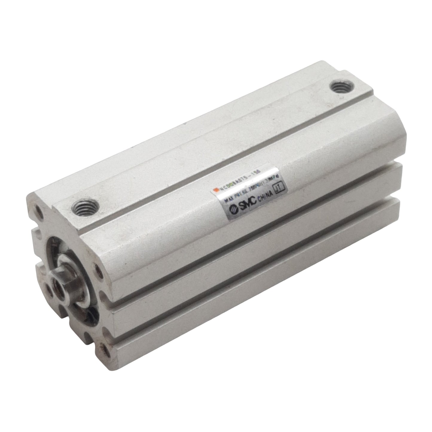 Used SMC NCDQ8A075-150 Pneumatic Cylinder ø3/4in Bore, 1-1/2in Stroke, #10-32, 200psi