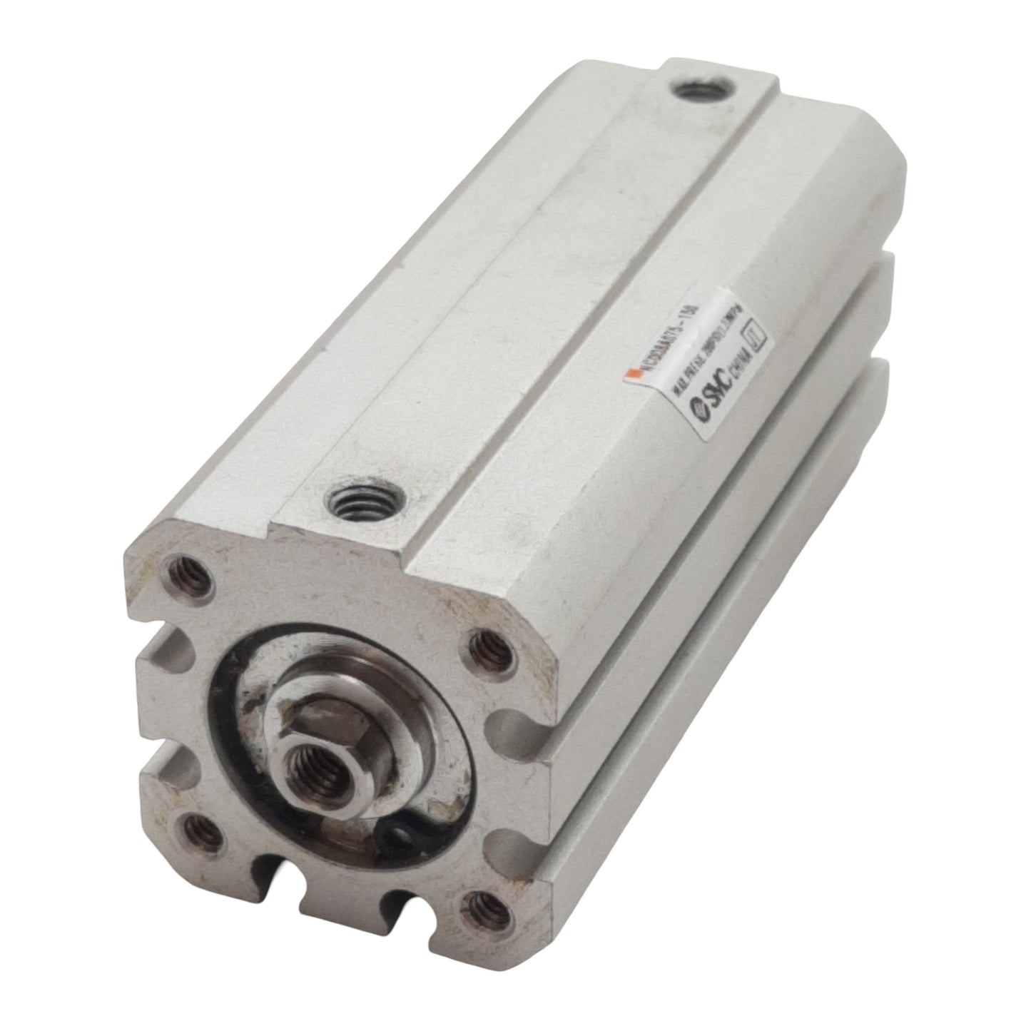 Used SMC NCDQ8A075-150 Pneumatic Cylinder ø3/4in Bore, 1-1/2in Stroke, #10-32, 200psi