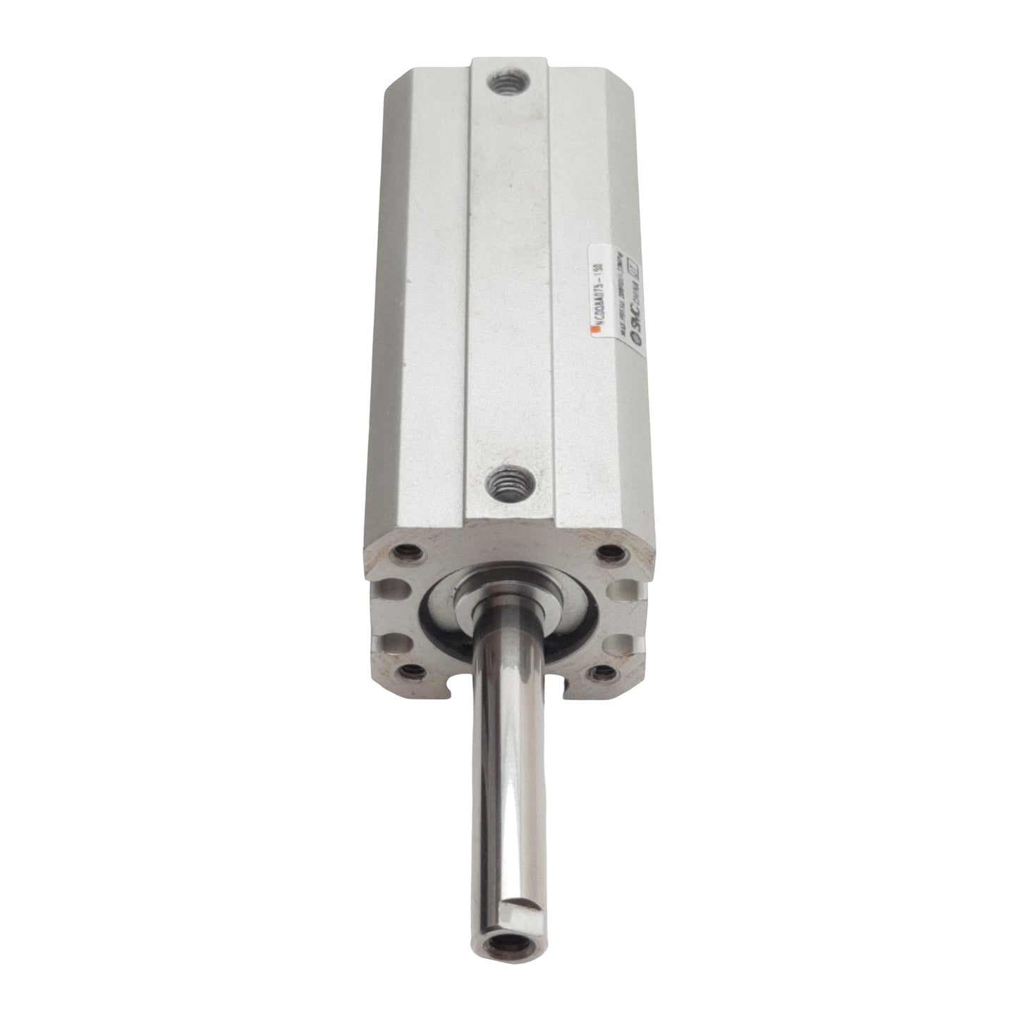 Used SMC NCDQ8A075-150 Pneumatic Cylinder ø3/4in Bore, 1-1/2in Stroke, #10-32, 200psi