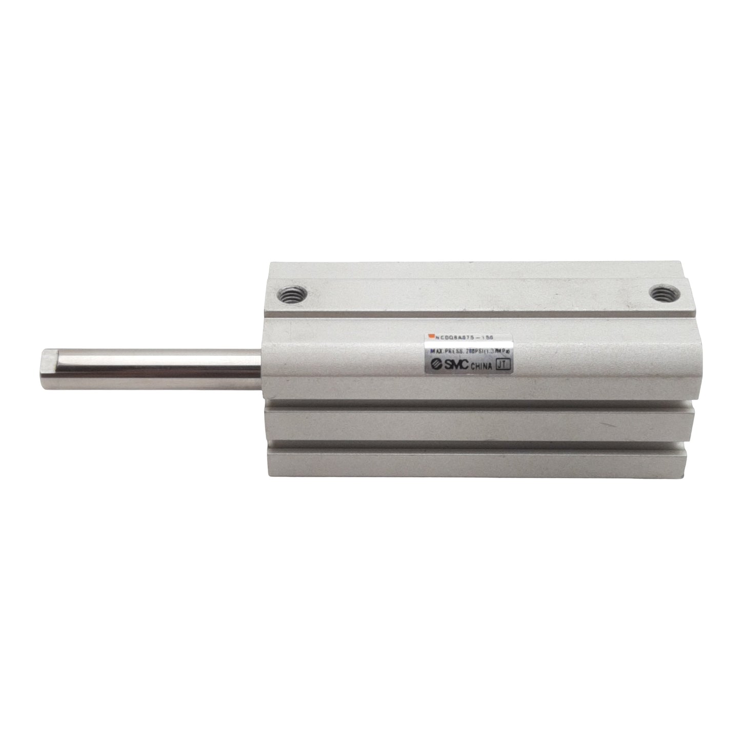 Used SMC NCDQ8A075-150 Pneumatic Cylinder ø3/4in Bore, 1-1/2in Stroke, #10-32, 200psi