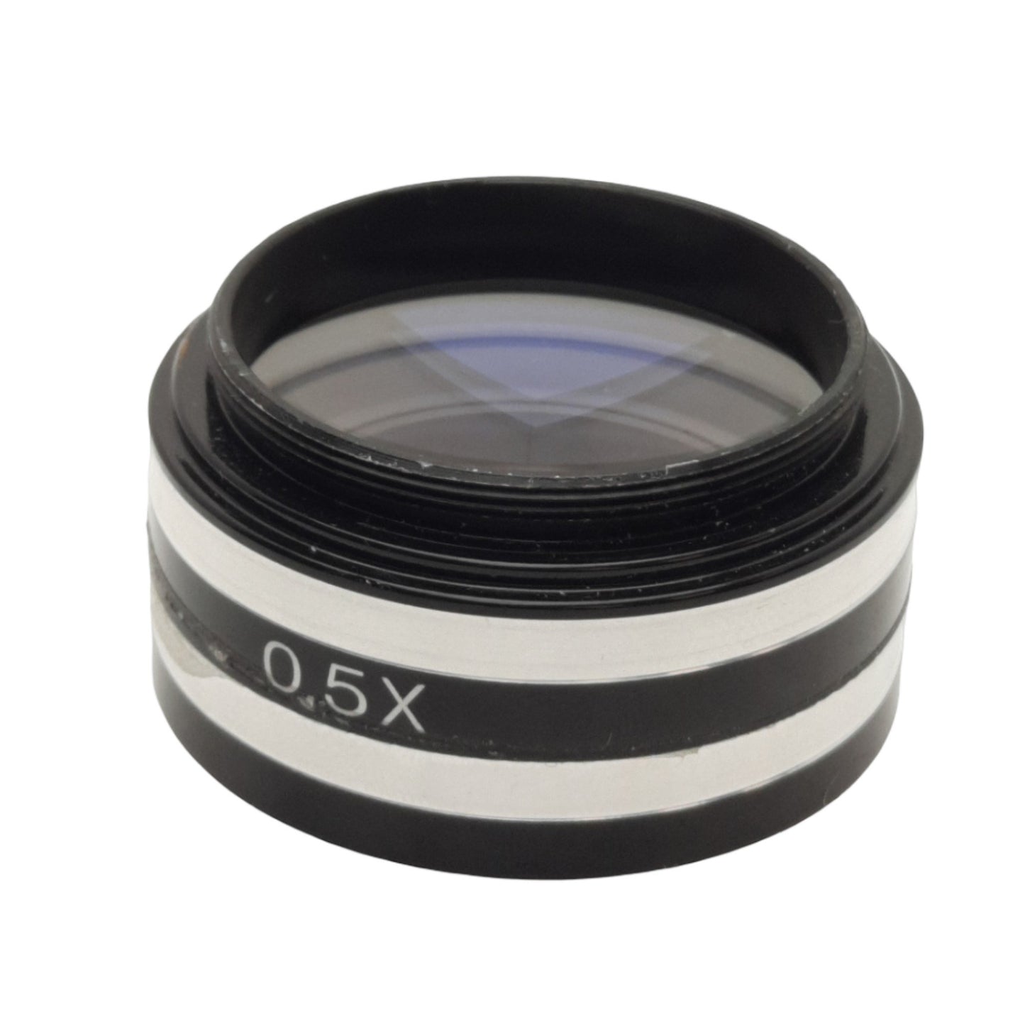 Used Omax AJ538D5AUX Auxiliary Objective Lens for B&L Microscope, 168mm WD, 0.5x Mag.