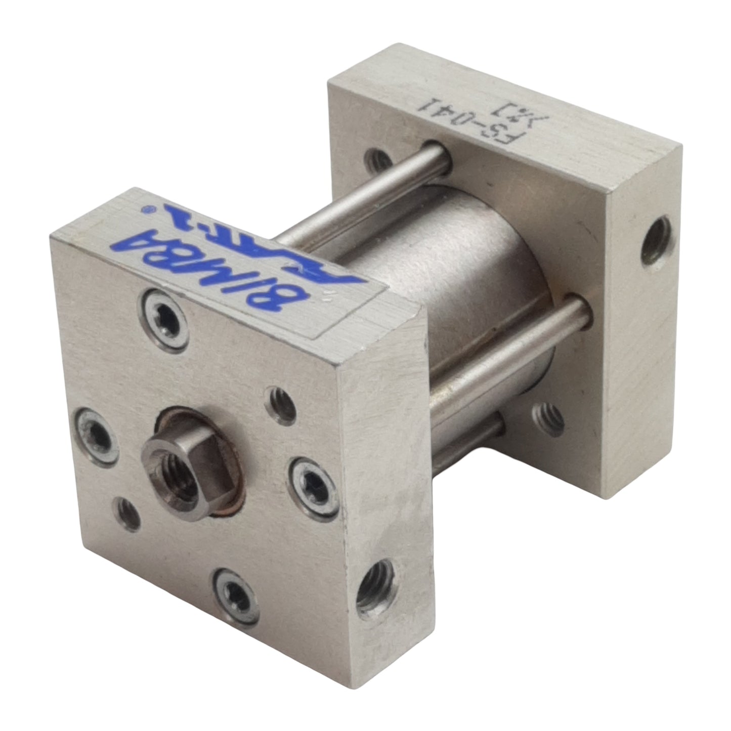 Used Bimba FS-041 FLAT-1 Square Pneumatic Cylinder, ø3/4in Bore, 1in Stroke, #10-32