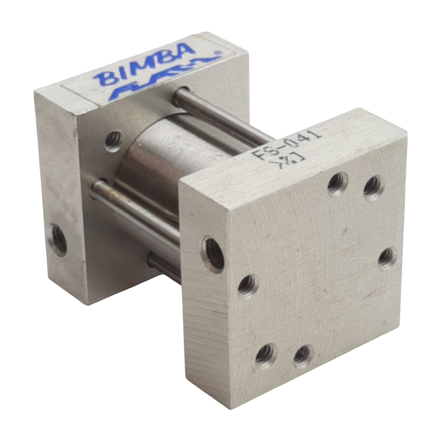 Used Bimba FS-041 FLAT-1 Square Pneumatic Cylinder, ø3/4in Bore, 1in Stroke, #10-32